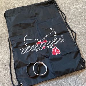 ILoveKickboxing - drawstring bag & bracelets